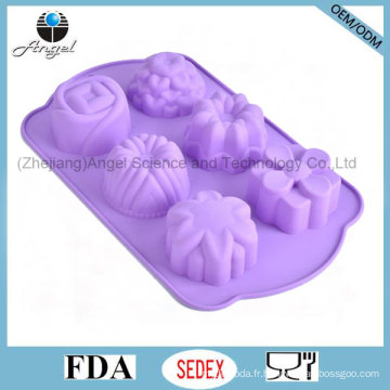 Mélange de gâteau en silicone à 6 fleurs pour Noël Holiday Sc49